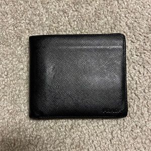 Prada Saffiano Mens Black Billfold Wallet